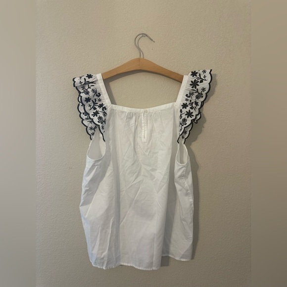 NWT Petite Embroidered Flutter Square Neck Shell - Picture 5 of 7